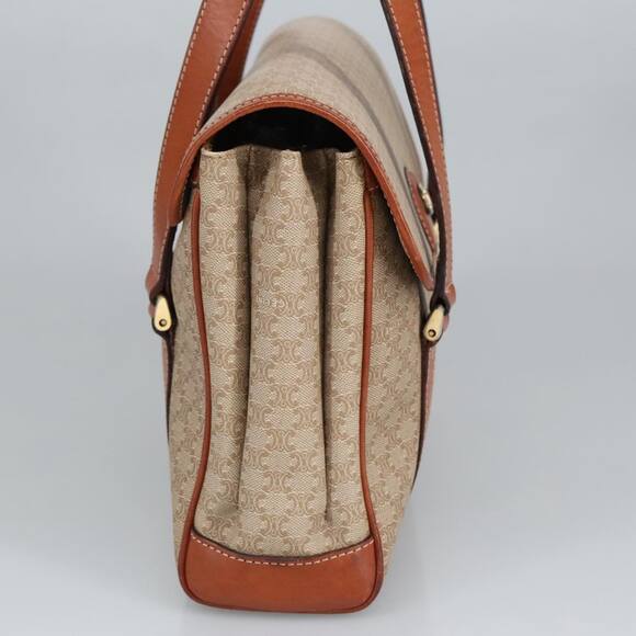 CELINE Macadam Canvas Hand Bag Beige Gold - Picture 4 of 13